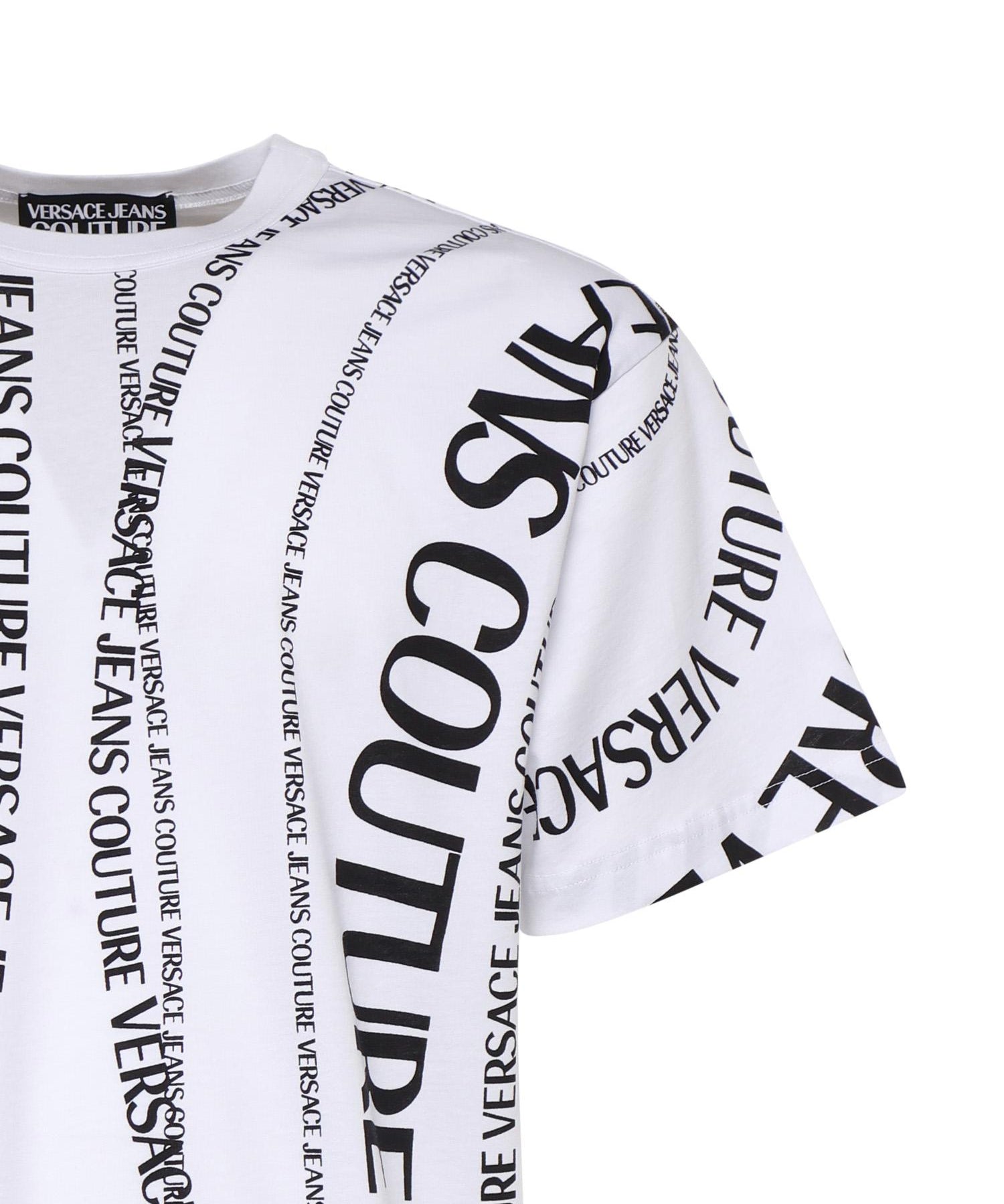 T-shirt in jersey di cotone con stampa 80GAH6R0 JS555L02 VERSACE JEANS COUTURE 
