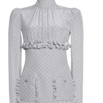 Mini abito a pois con volant FABX4302F4686 1810 ALESSANDRA RICH 