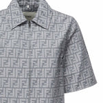 Giacca cropped in chambray FF jacquard<BR/> FLF790 ASMFF1SAT FENDI 