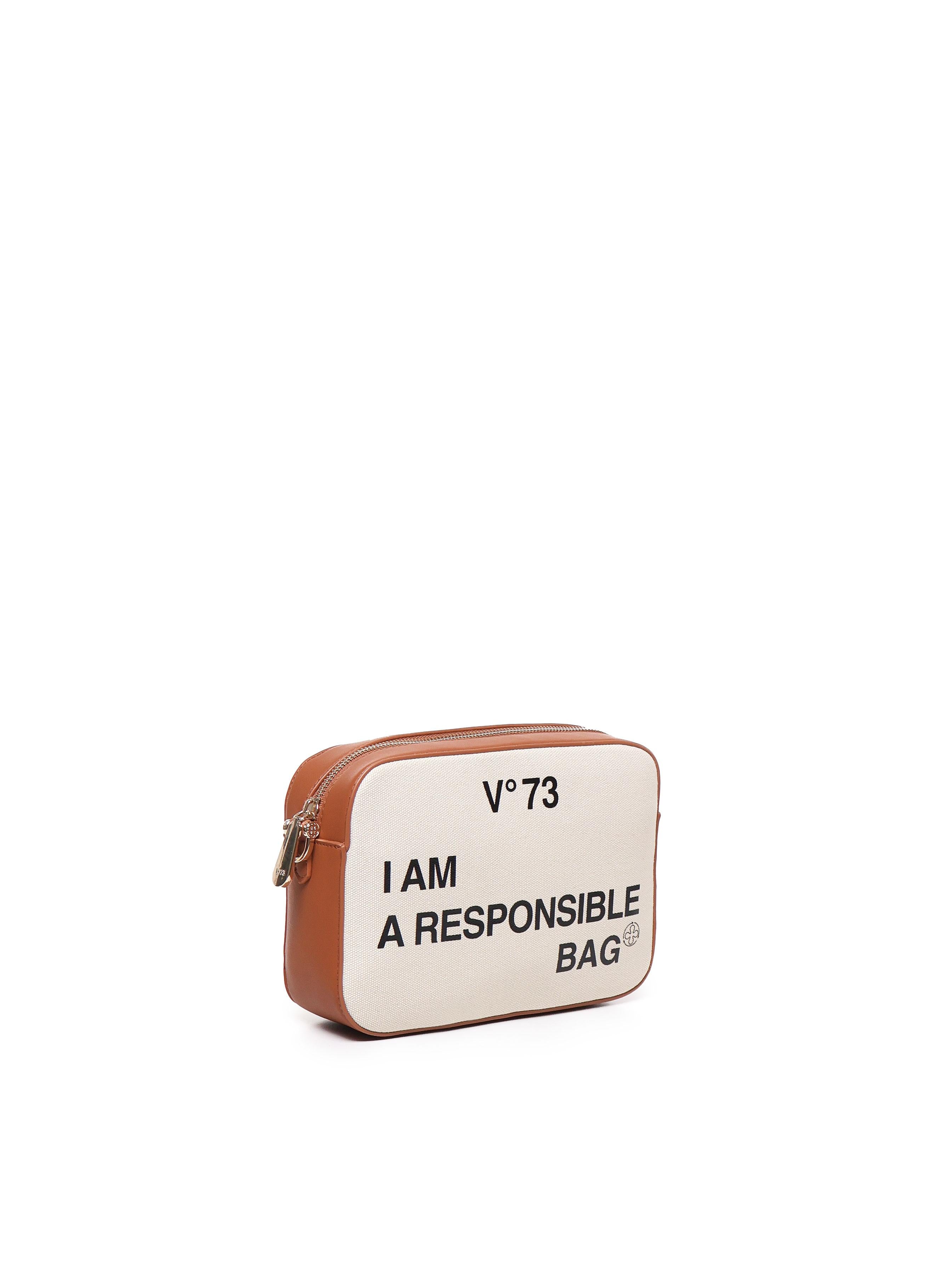 Borsa a spalla Responsability in cotone 73BS6AF04 RESPONSIBILITY BISNATURALE/CUOIO V° 73 