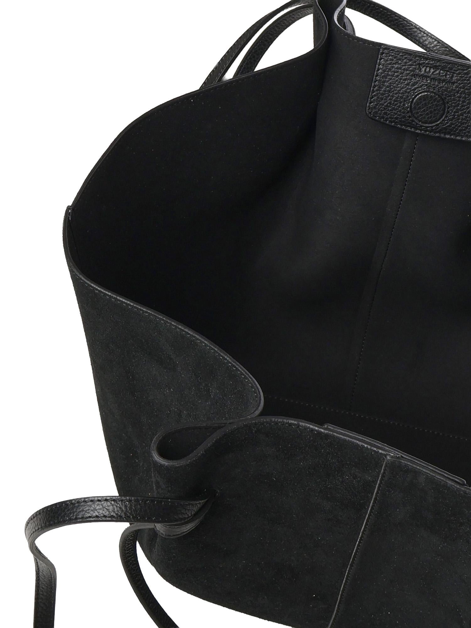Borsa tote Mochi in pelle scamosciata LARGE MOCHI SUEDE BLACK YUZEFI 