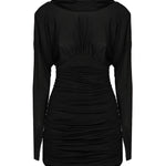 Abito con collo a cappuccio in jersey lucido 701047 Y36UU1000 SAINT LAURENT 