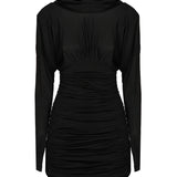 Abito con collo a cappuccio in jersey lucido 701047 Y36UU1000 SAINT LAURENT 