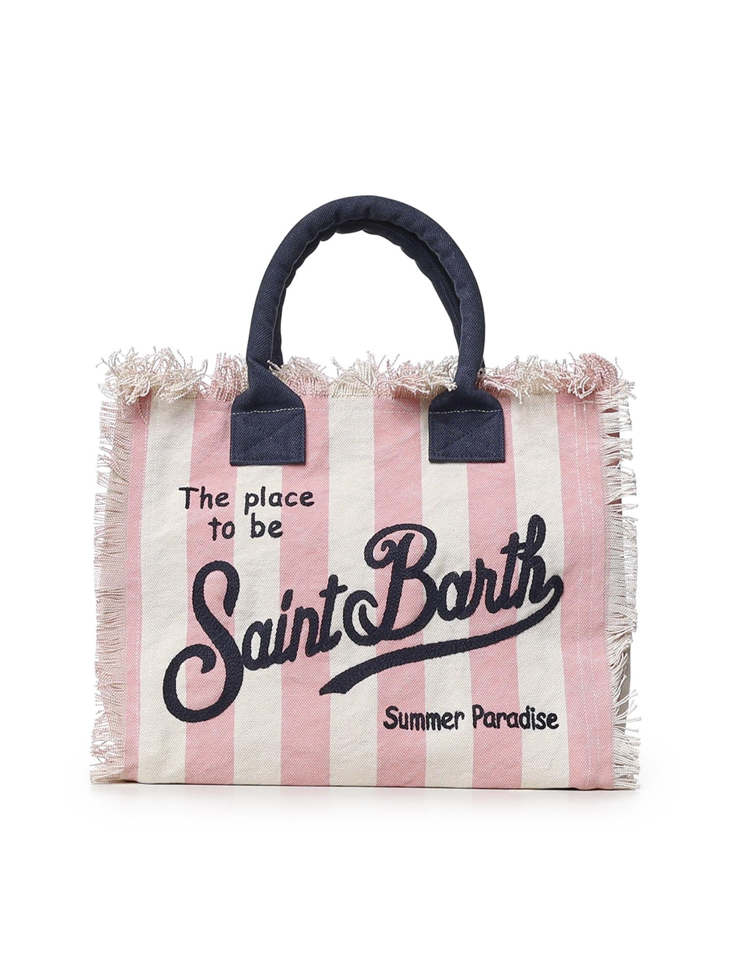 Borsa Vanity regular in canvas a righe VANI001 02626L MC2 SAINT BARTH 