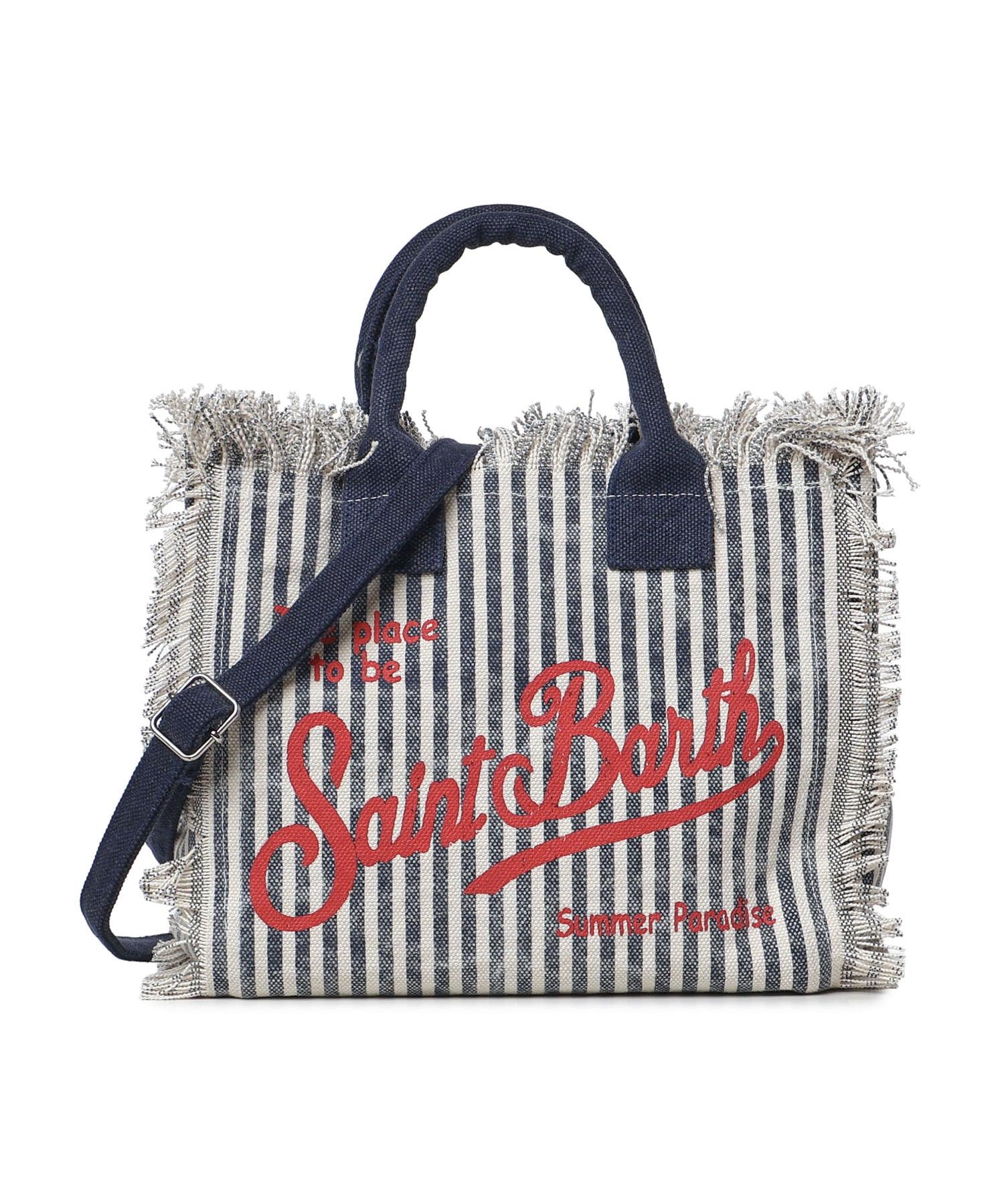 Borsa Colette in canvas a righe COL0001 09852L MC2 SAINT BARTH 