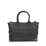 Borsa shopper media Beach in rafia con logo e nappine 106673 A39YZ99Q PINKO 