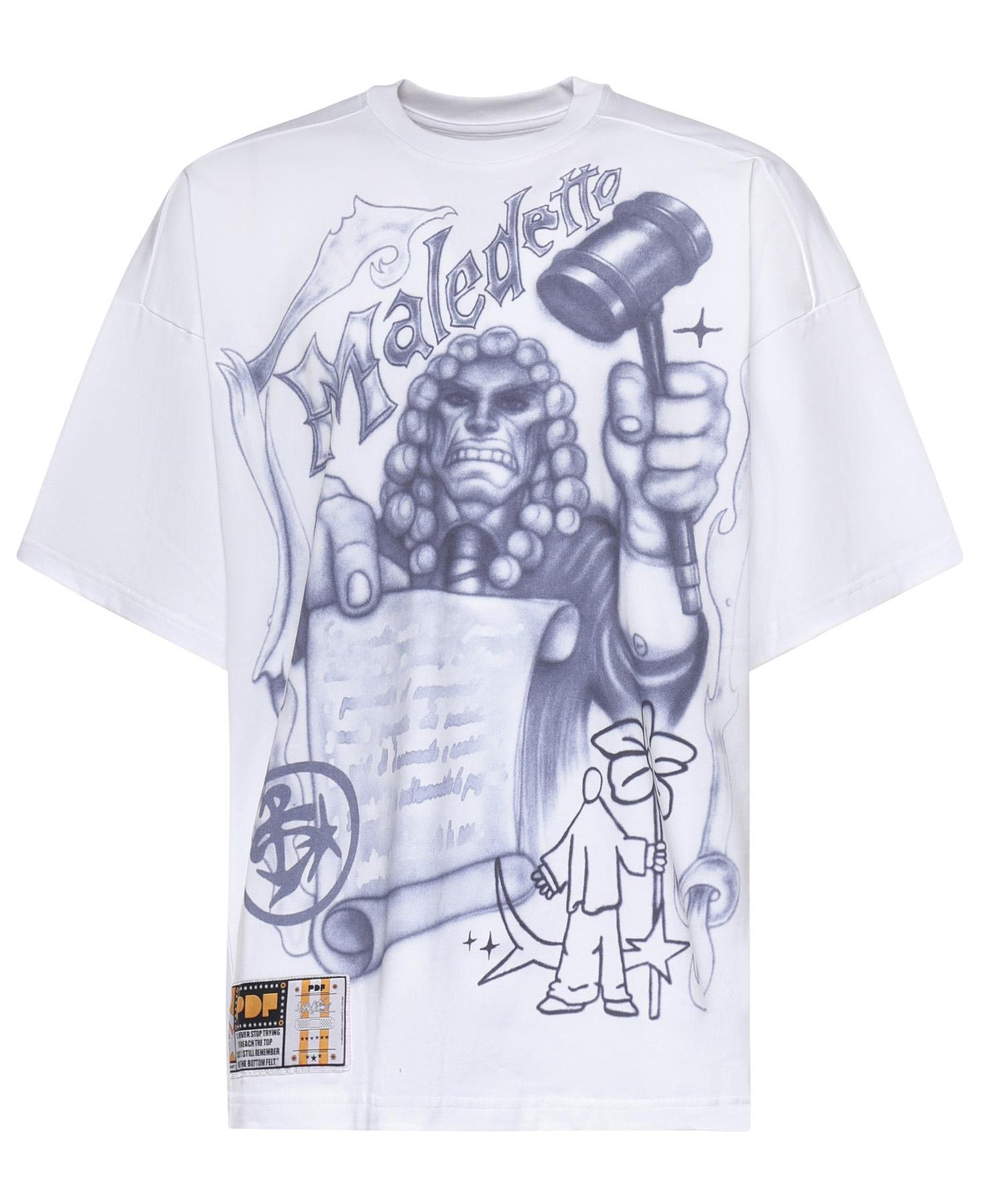 T-shirt The Boy Giudice Maledetto in cotone DFM54029TJ112JUDGE WHITE WHITE PDF CHANNEL 