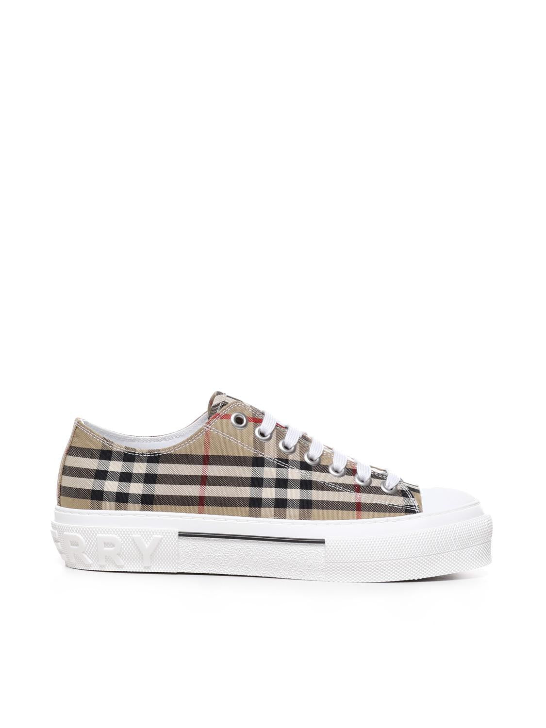Sneaker in cotone con motivo vintage check 8049745 A7028 BURBERRY 