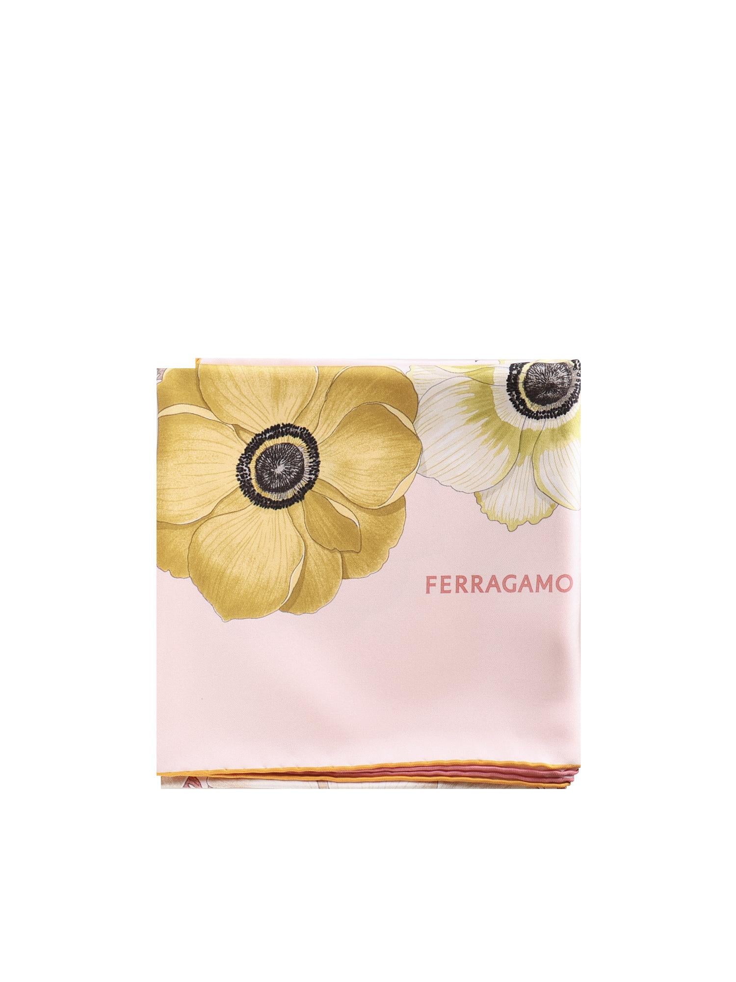 Foulard in seta stampa Anemone 310175 786602006 FERRAGAMO 