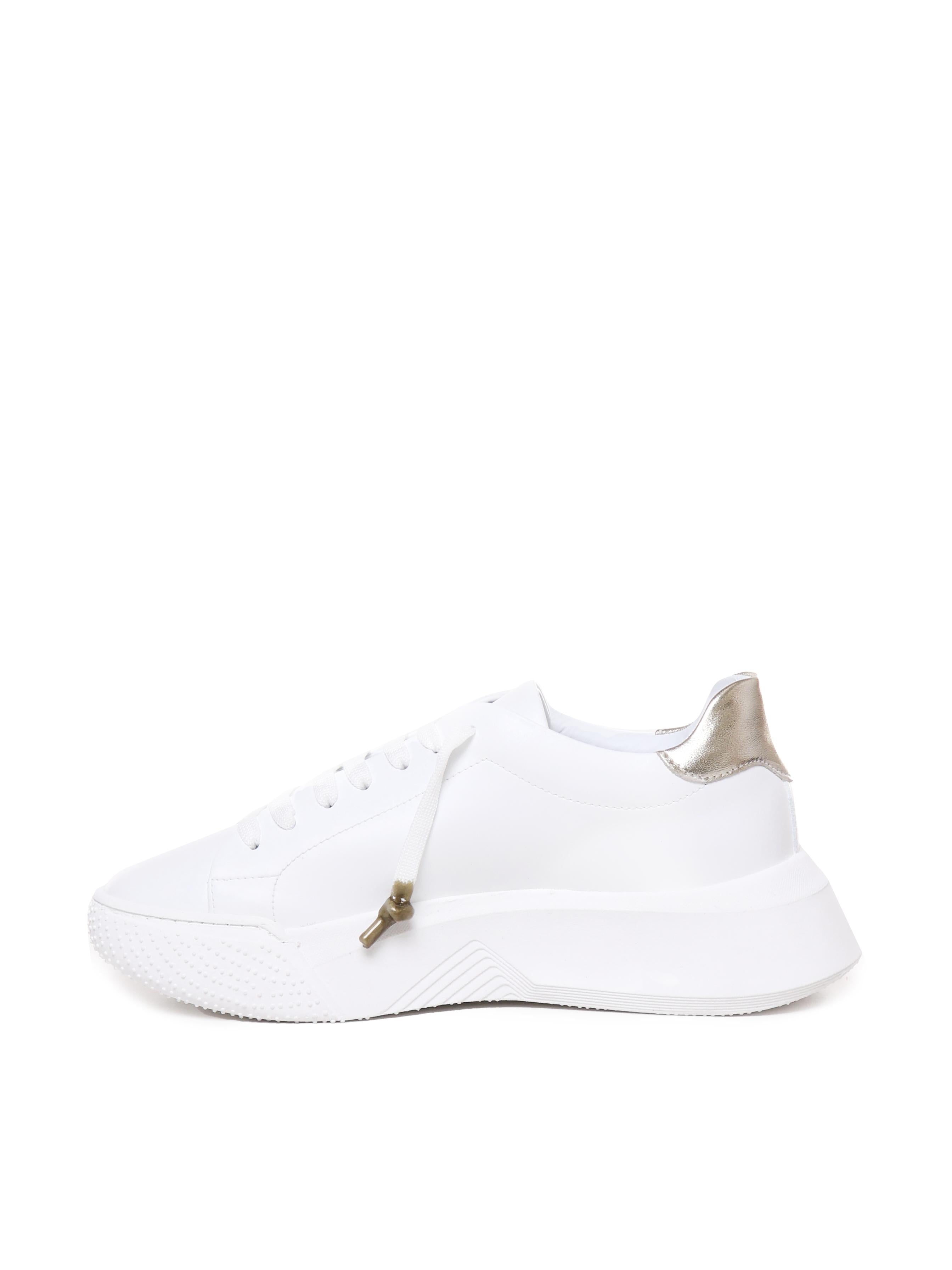 Sneakers Nemesis in nappa con riporto in pelle color oro pe 2021 NEMESIS 2 NAPPAWHITE/GOLD GIULIANO GALIANO 