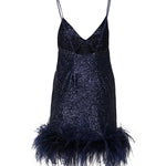 Abito Luce con piume ABITO LUCE -BLUE THE ARCHIVIA 