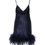 Abito Luce con piume ABITO LUCE -BLUE THE ARCHIVIA 