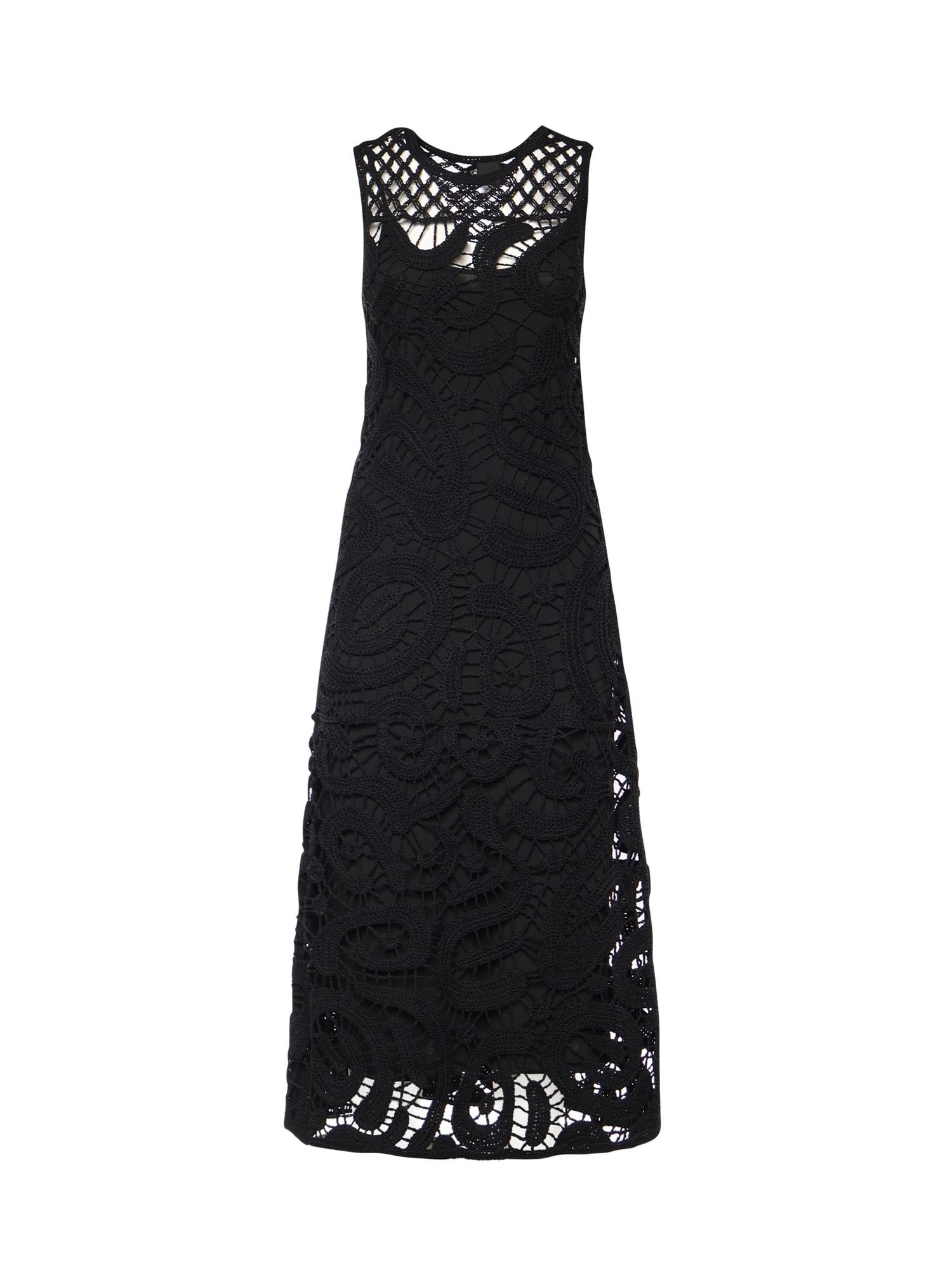 Abito midi senza maniche in crochet geometrico 106361 A354Z99 PINKO 