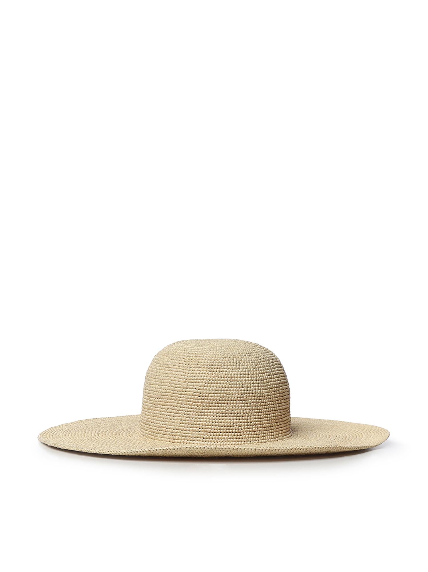 Cappello da sole in rafia e pelle di vitello K820SUHX04 2123 LOEWE 