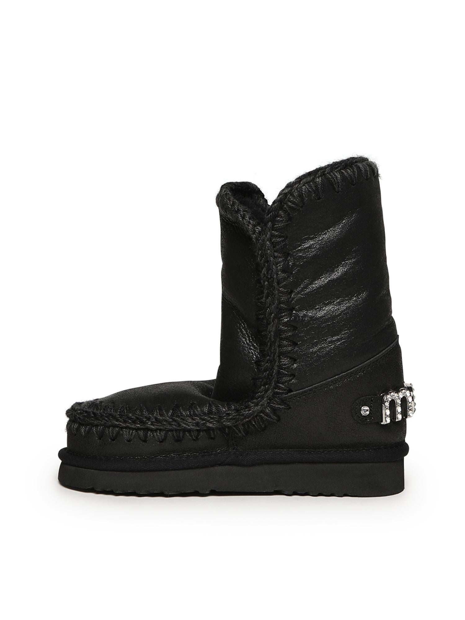Stivali Eskimo 24 rhinestones logo MUFW101037B CBKG MOU 