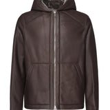 Giacca in pelle con cappuccio 25WHV60470M SISA9112 YVES SALOMON 