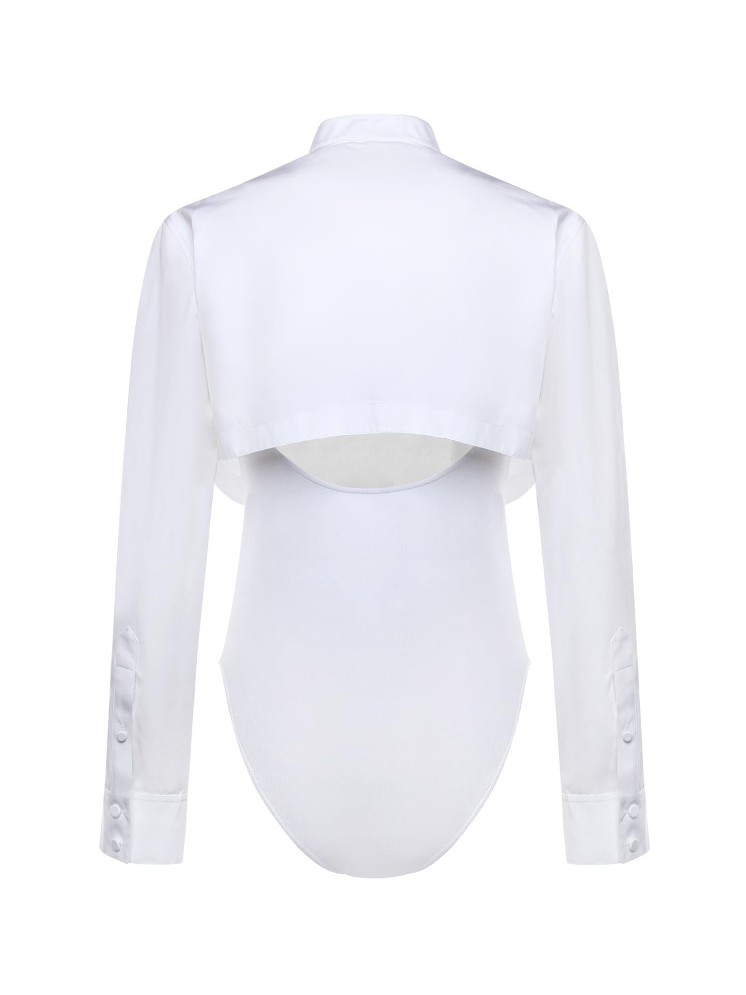Body-camicia in popeline di cotone AA9B0416T611C 000 ALAIA 