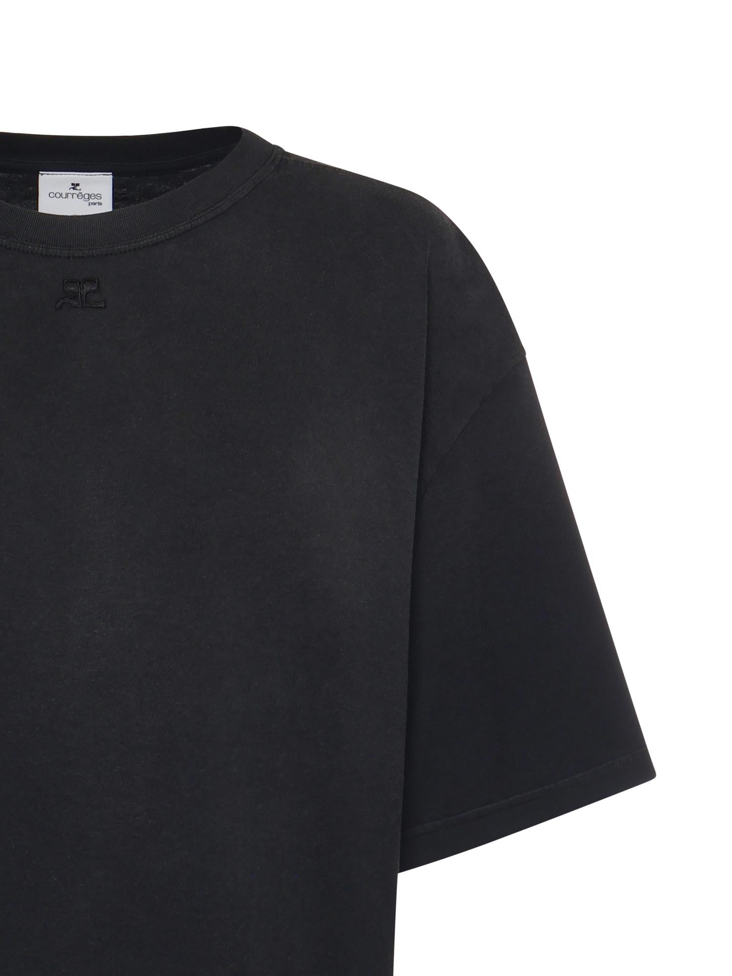 T-shirt in cotone con logo 126JTS237JS0273 9999 COURREGES 