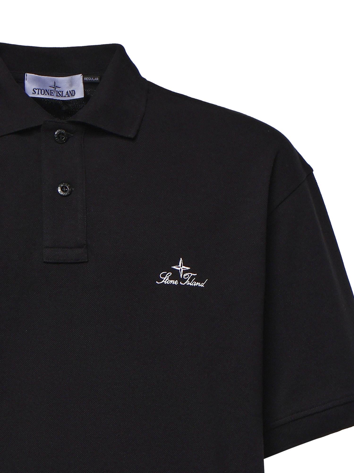 Polo con ricamo logo in piqué di cotone L1S152200001 S0039V0029 STONE ISLAND 