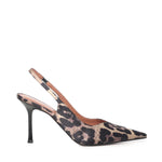 Décolleté slingback in raso stampa animalier HOLLY 90 RASOLEOPARD GIULIANO GALIANO 