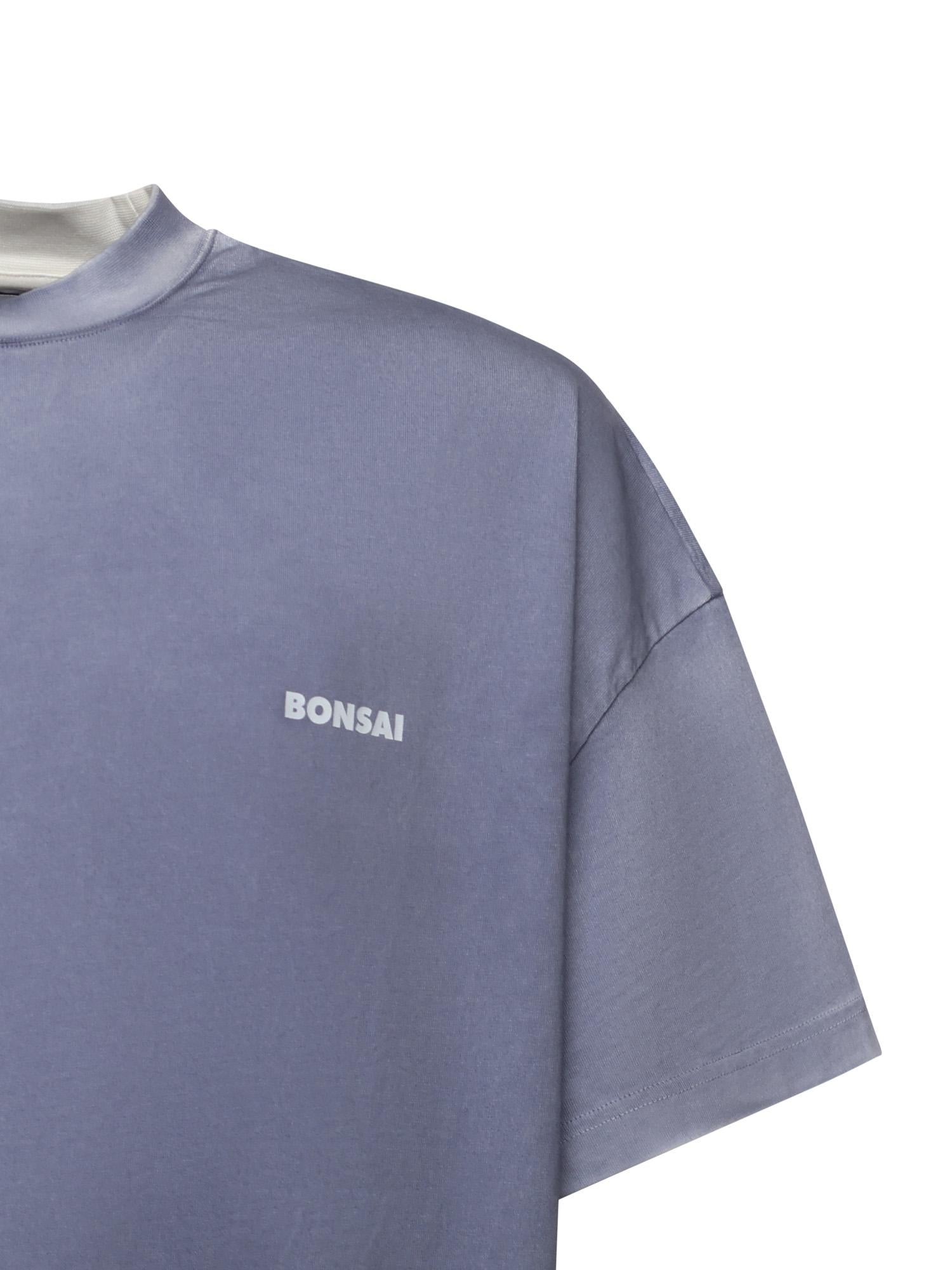 T-shirt in cotone con logo TS003001 BLU BONSAI 