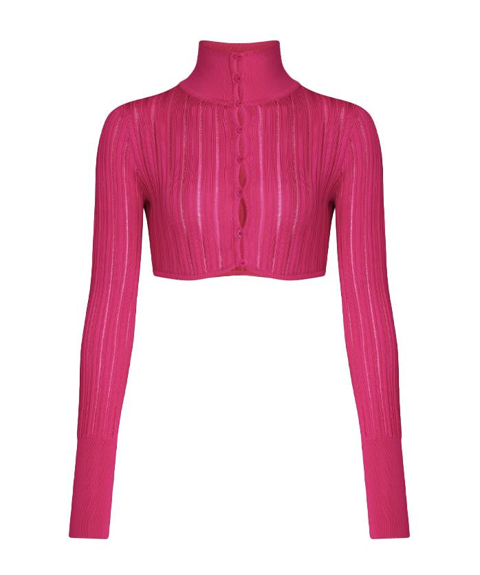 Top crop a costine<BR/> AA9S02234M712 -446 ALAIA 