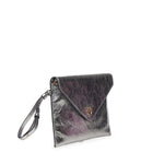 Pochette Envelope in pelle metallizzata con logo 104820 A2OTKZ7Q PINKO 