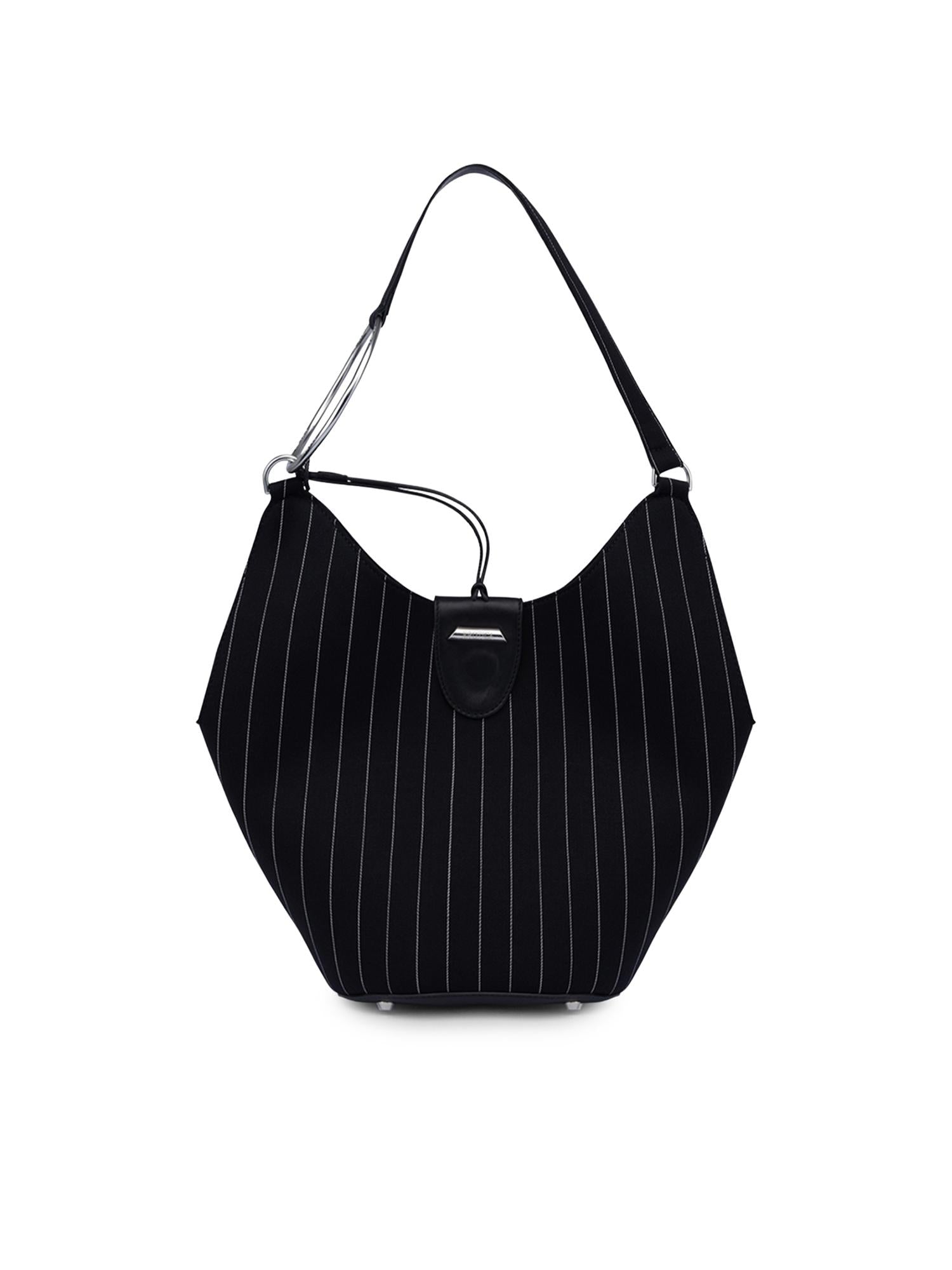 Borsa Small hobo in fresco di lana gessato WB320 ES0080D999 DONDUP 