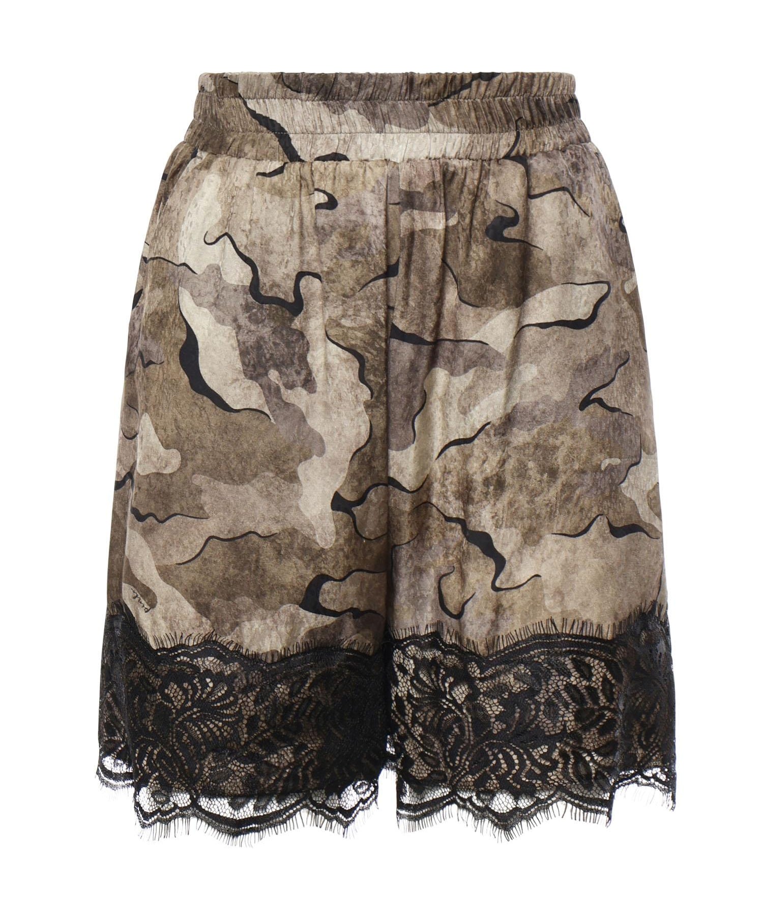 Shorts camouflage con pizzo 107608 A3MYCSZ PINKO 