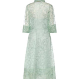 Abito in organza seta con ricamo orchidee 80AAO42F NR018197 GENNY 