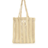 Borsa shopper media Easy Tote Bag in rafia 106728 A39YC39 PINKO 