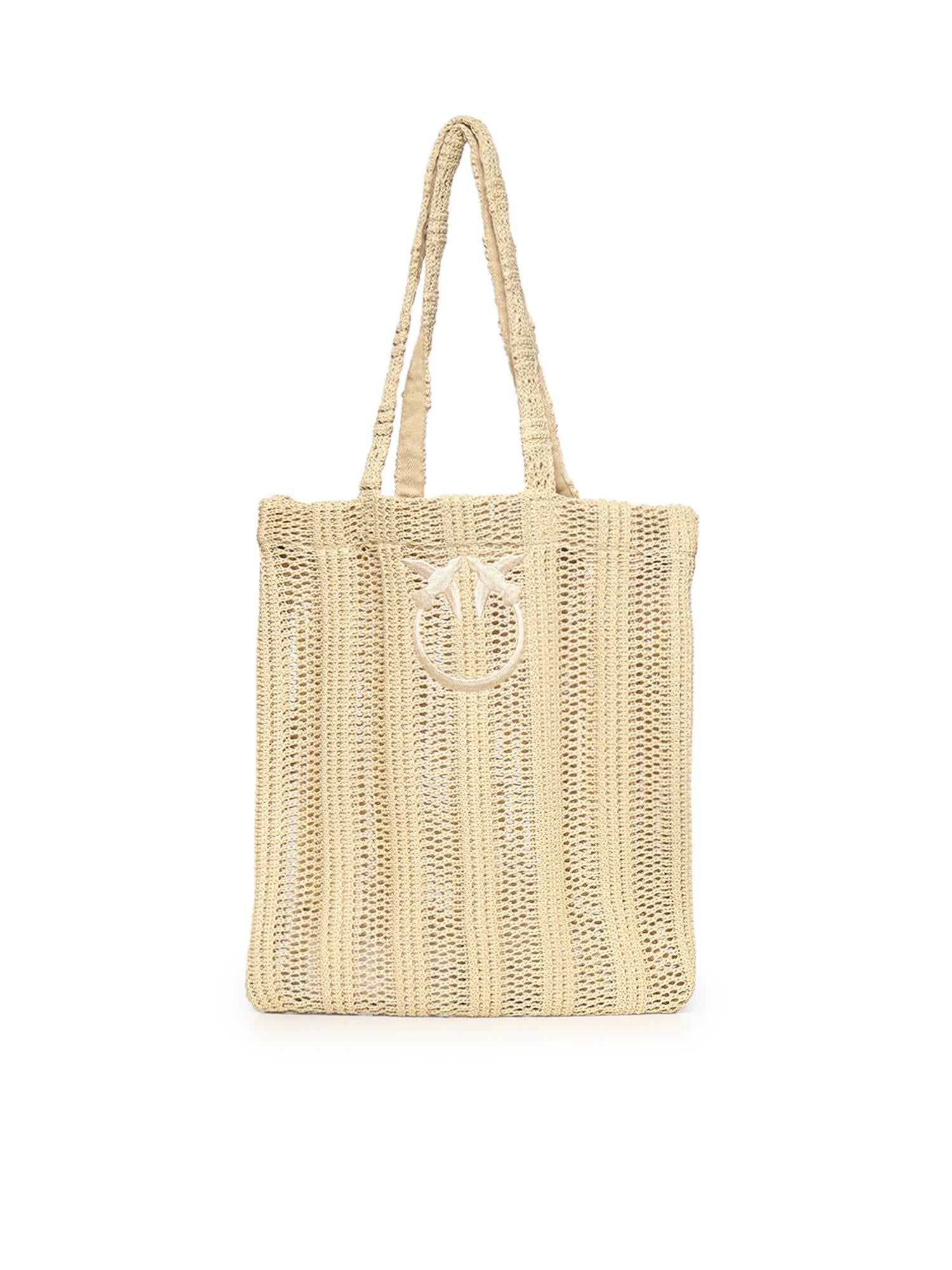 Borsa shopper media Easy Tote Bag in rafia 106728 A39YC39 PINKO 