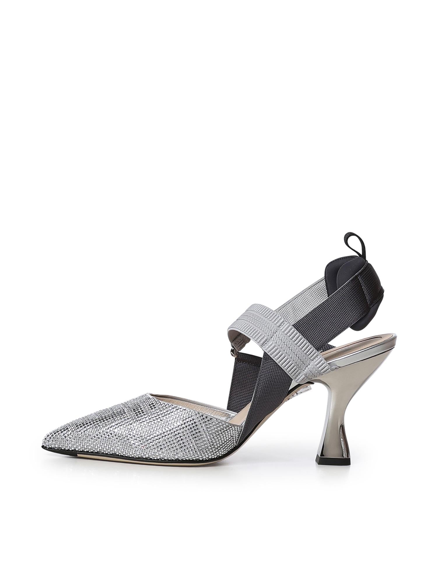 Slingback Colibrì con strass 8J8476 AQ62F1MYB FENDI 