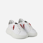 Sneakers Nemesis in nappa con lacci cerati NEMESIS2 PYTHONWHITE GIULIANO GALIANO 