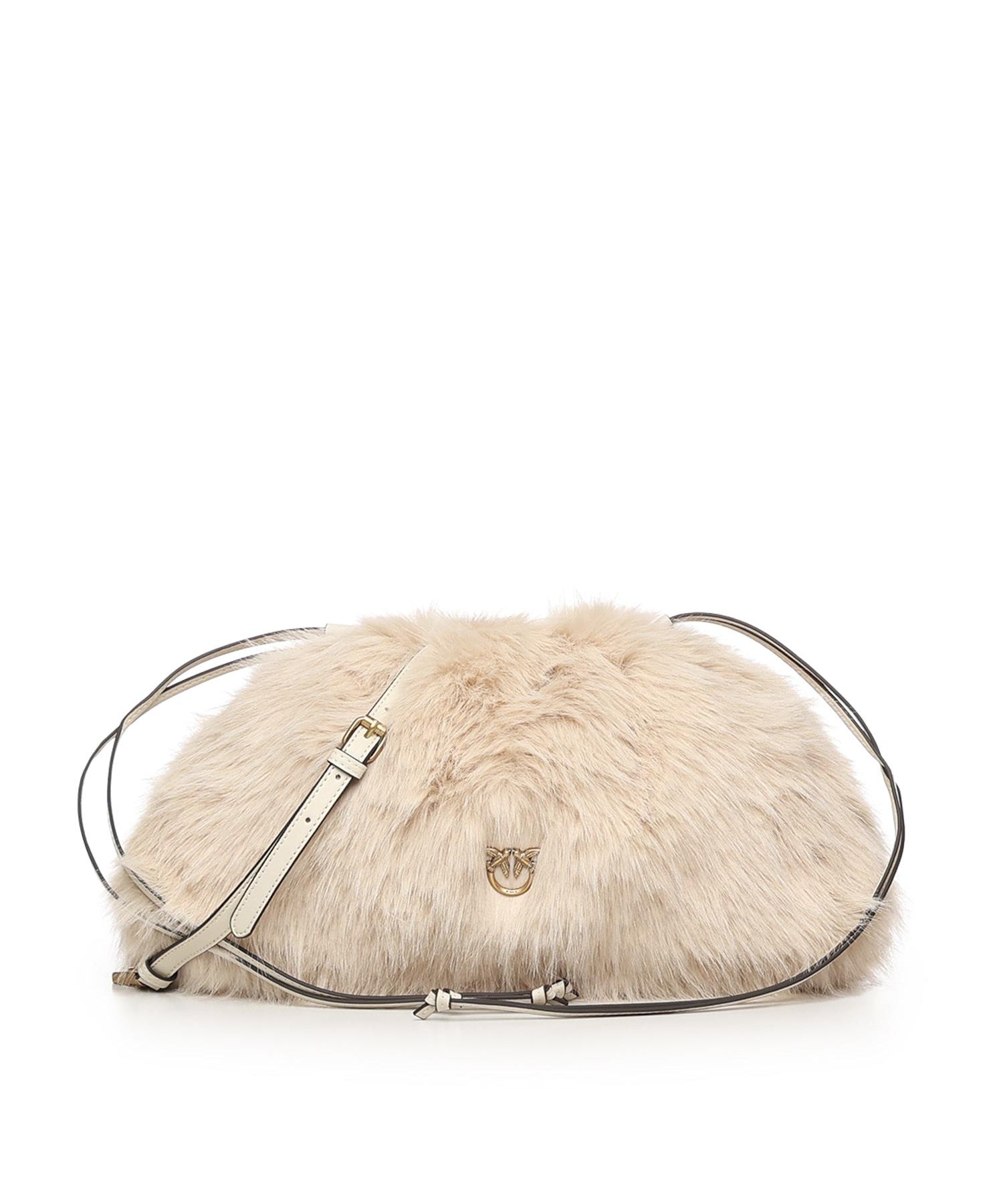 Maxi clutch in eco-pelliccia con logo<BR/> 105909 A2VZC50Q PINKO 
