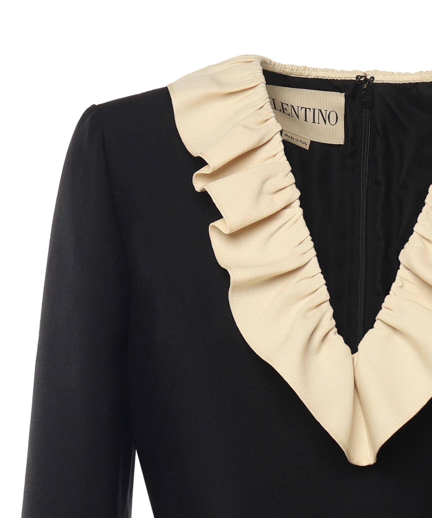 Abito corto in crepe couture con ruches 7B3VADY0 1CFTB1 VALENTINO GARAVANI 