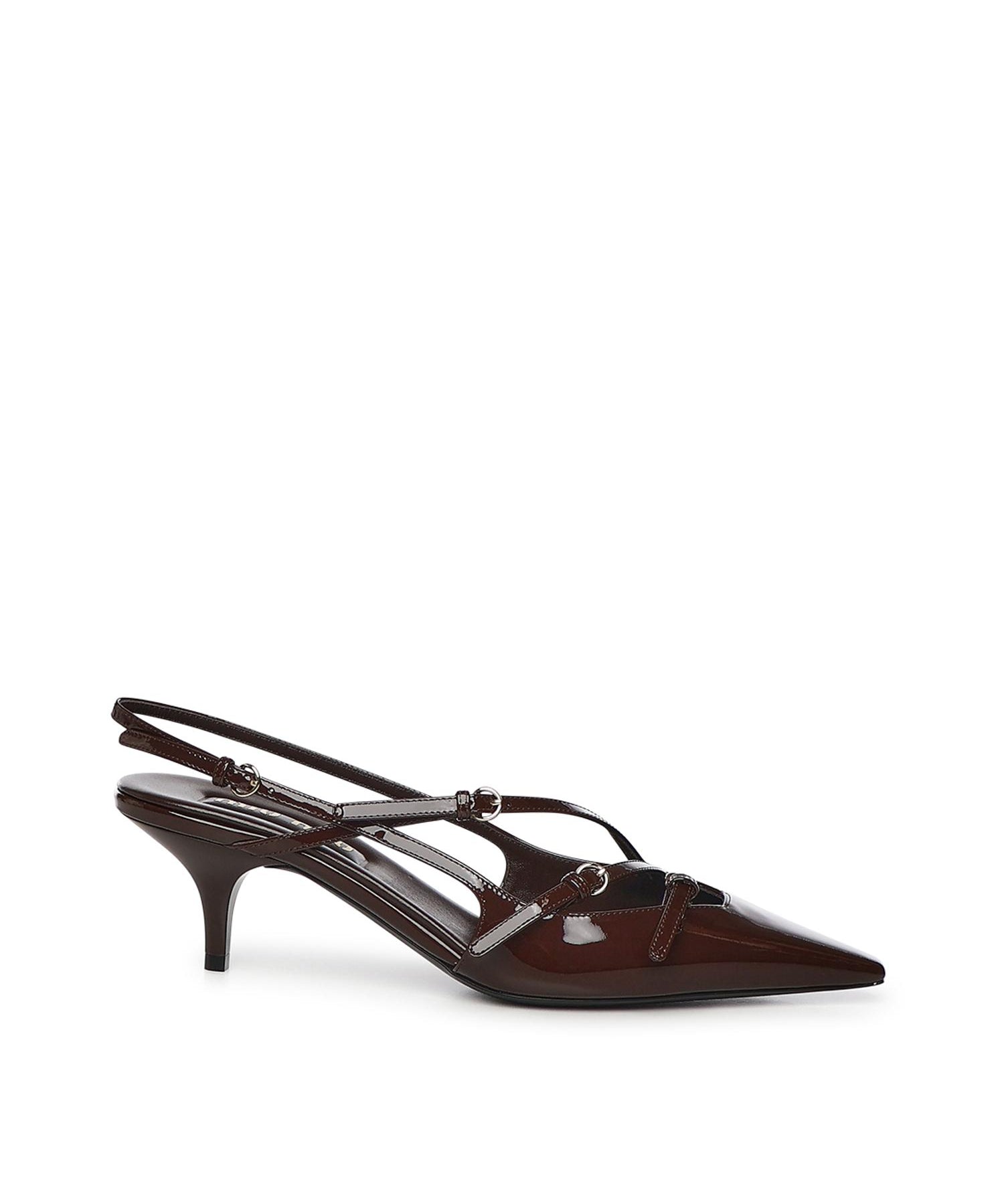 Décolleté slingback in pelle con fibbie 5I013E 069F0324 MIU MIU 