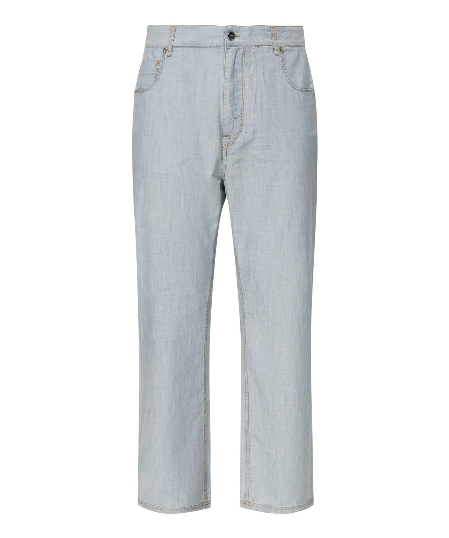 Jeans in chambray con logo FLP285 AUWXF0LQ0 FENDI 