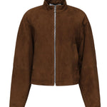 Giacca arrotondata in pelle scamosciata AA9V0382L017B 701 ALAIA 