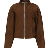 Giacca arrotondata in pelle scamosciata AA9V0382L017B 701 ALAIA 