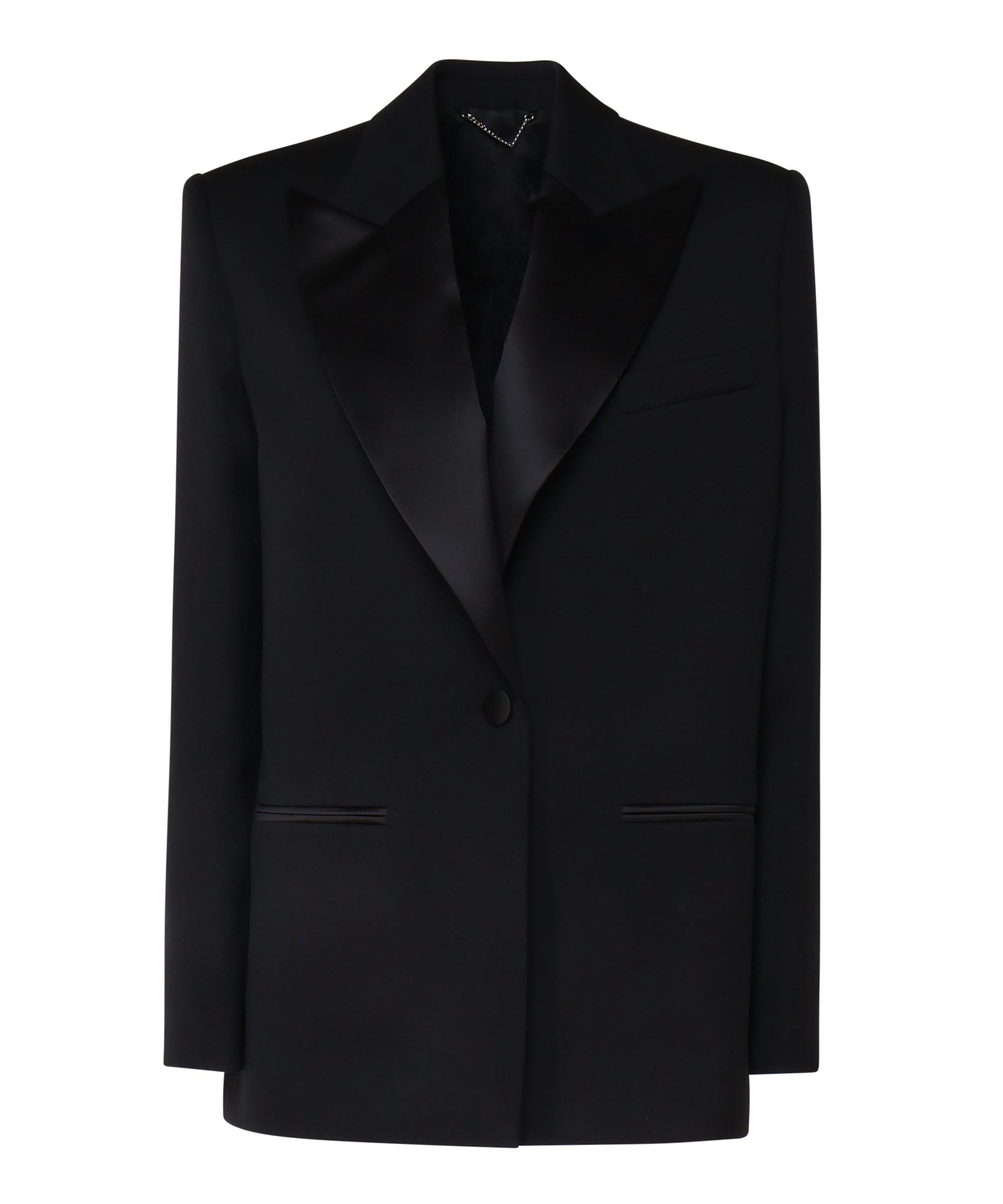 Blazer con rever in satin 1457208001 BLACK MAGDA BUTRYM 
