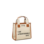 Borsa tote Responsability in canvas 73BS6AF02 RESPONSIBILITY BISNATURALE/CUOIO V° 73 