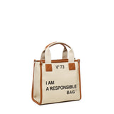 Borsa tote Responsability in canvas 73BS6AF02 RESPONSIBILITY BISNATURALE/CUOIO V° 73 