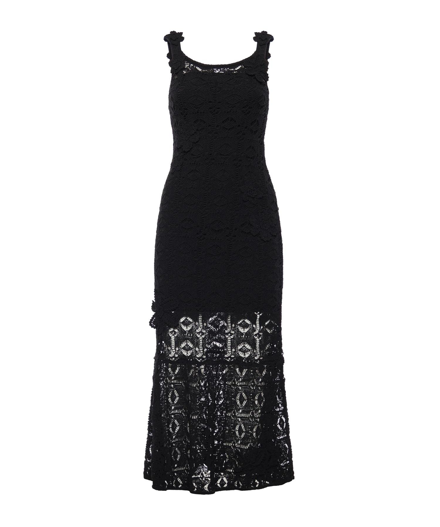 Abito midi crochet con fiori applicati 106862 A3B8Z99 PINKO 