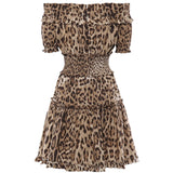 Abito corto in popeline con stampa leopardo F6A0UT HS5E3HY13M DOLCE & GABBANA 