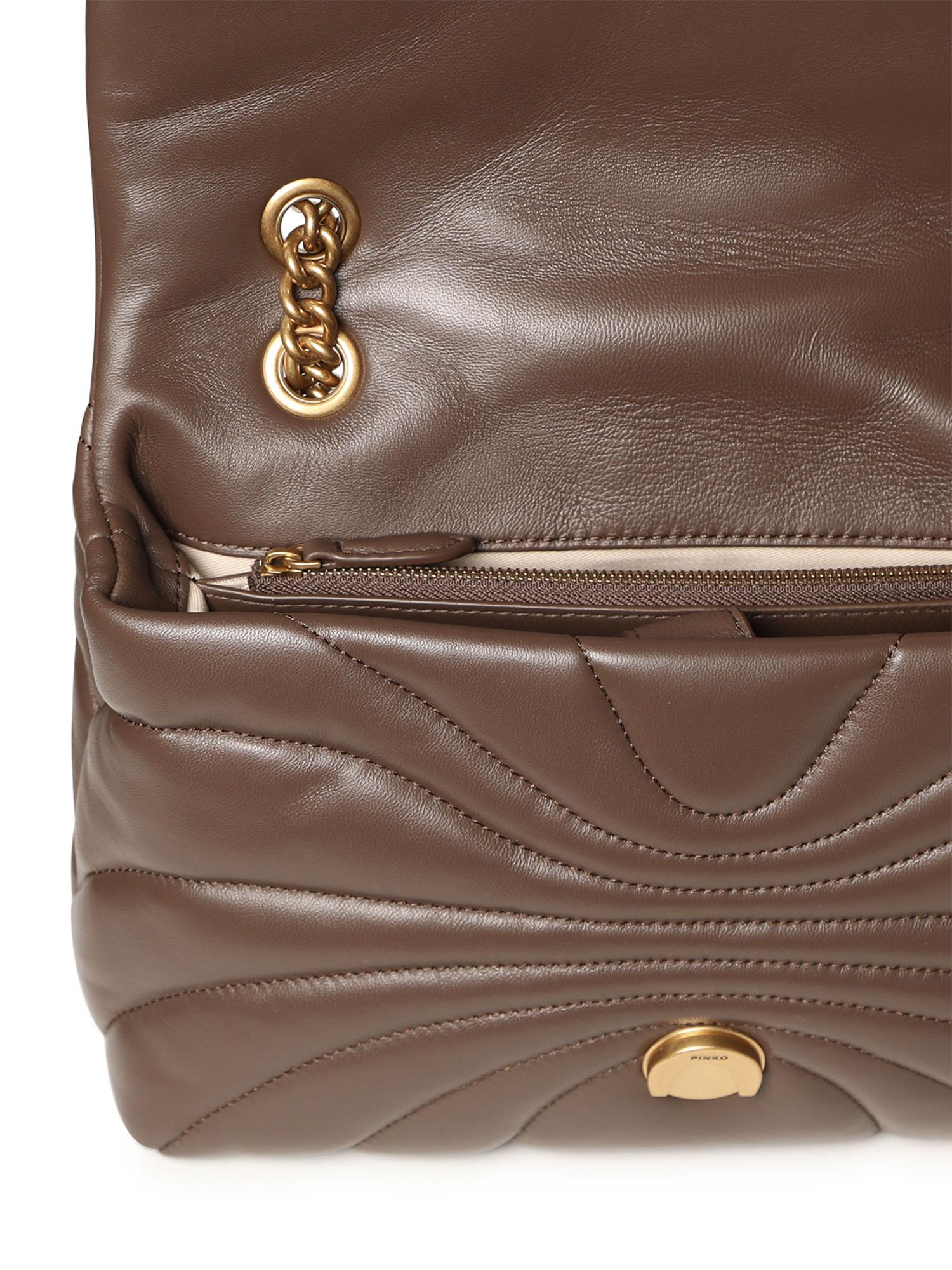 Borsa a tracolla grande Love Bag Puff trapunta farfalla 100038 A1EXL74Q PINKO 