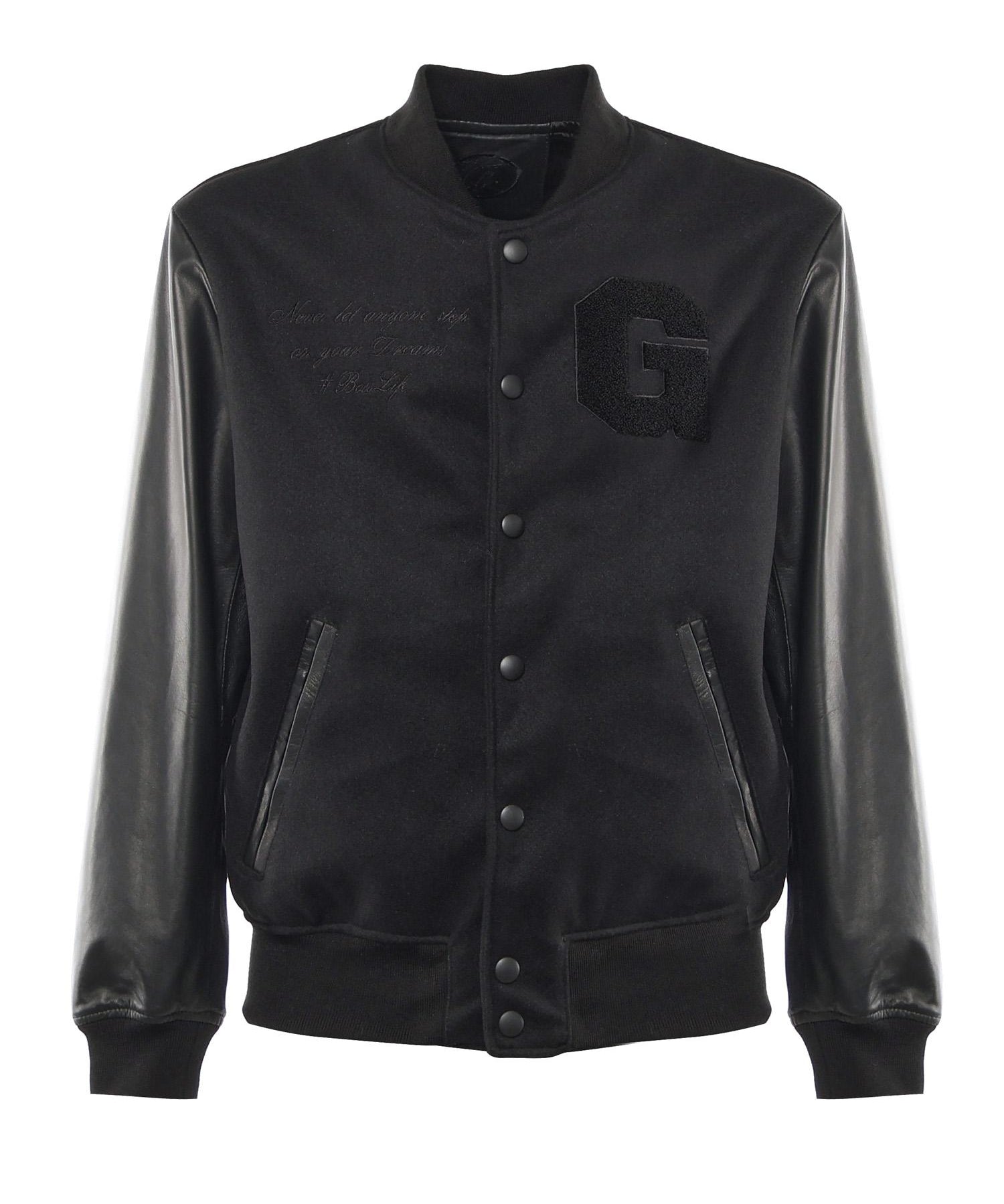 Bomber Varsity in nappa e tessuto VARSITY NAPPANERO GIULIANO GALIANO 