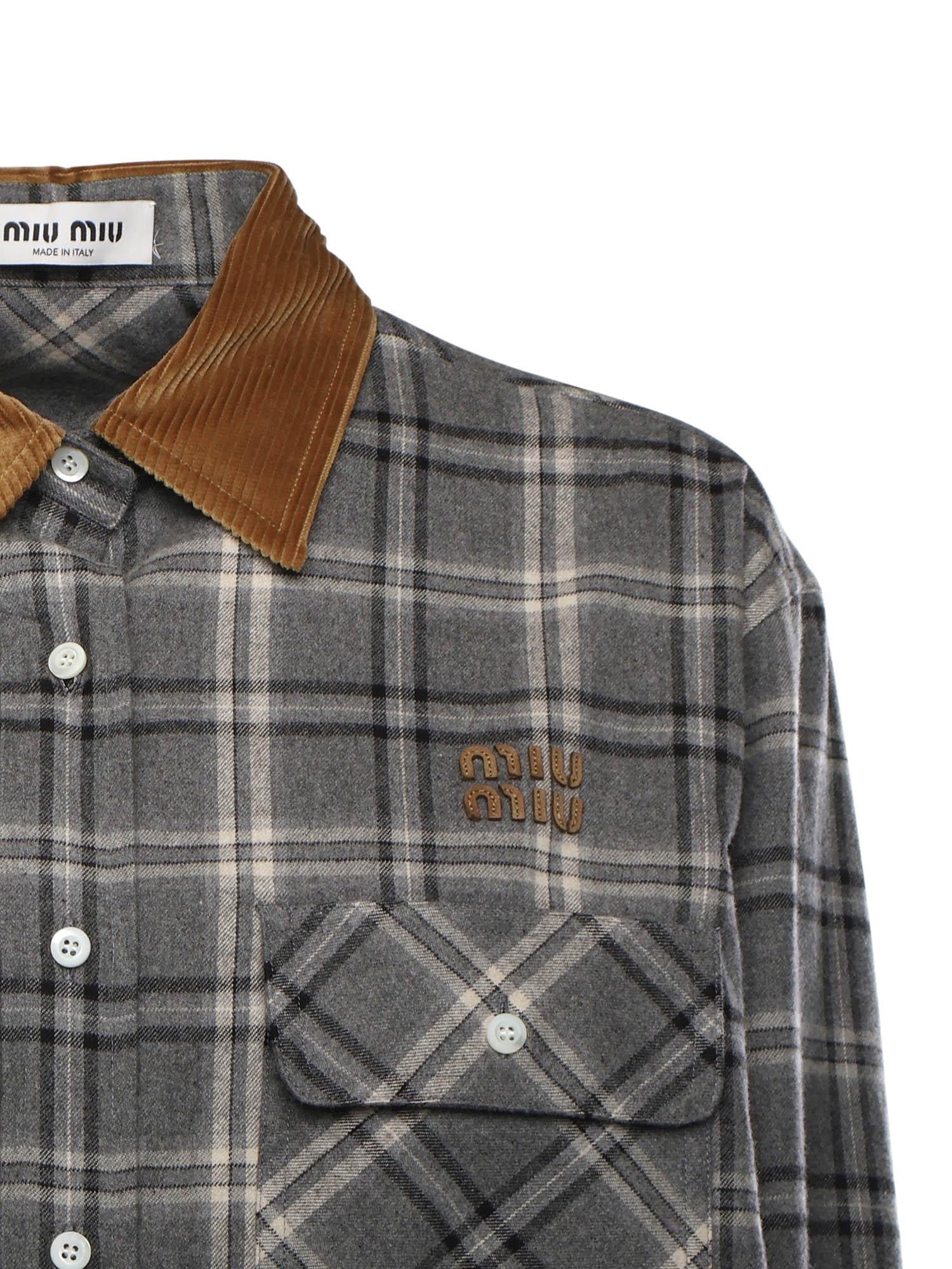 Camicia in flanella check MK2010 1807F0480 MIU MIU 