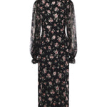 Abito in charmeuse stampa Rose vintage F611DT FSA8CHN5XQ DOLCE & GABBANA 