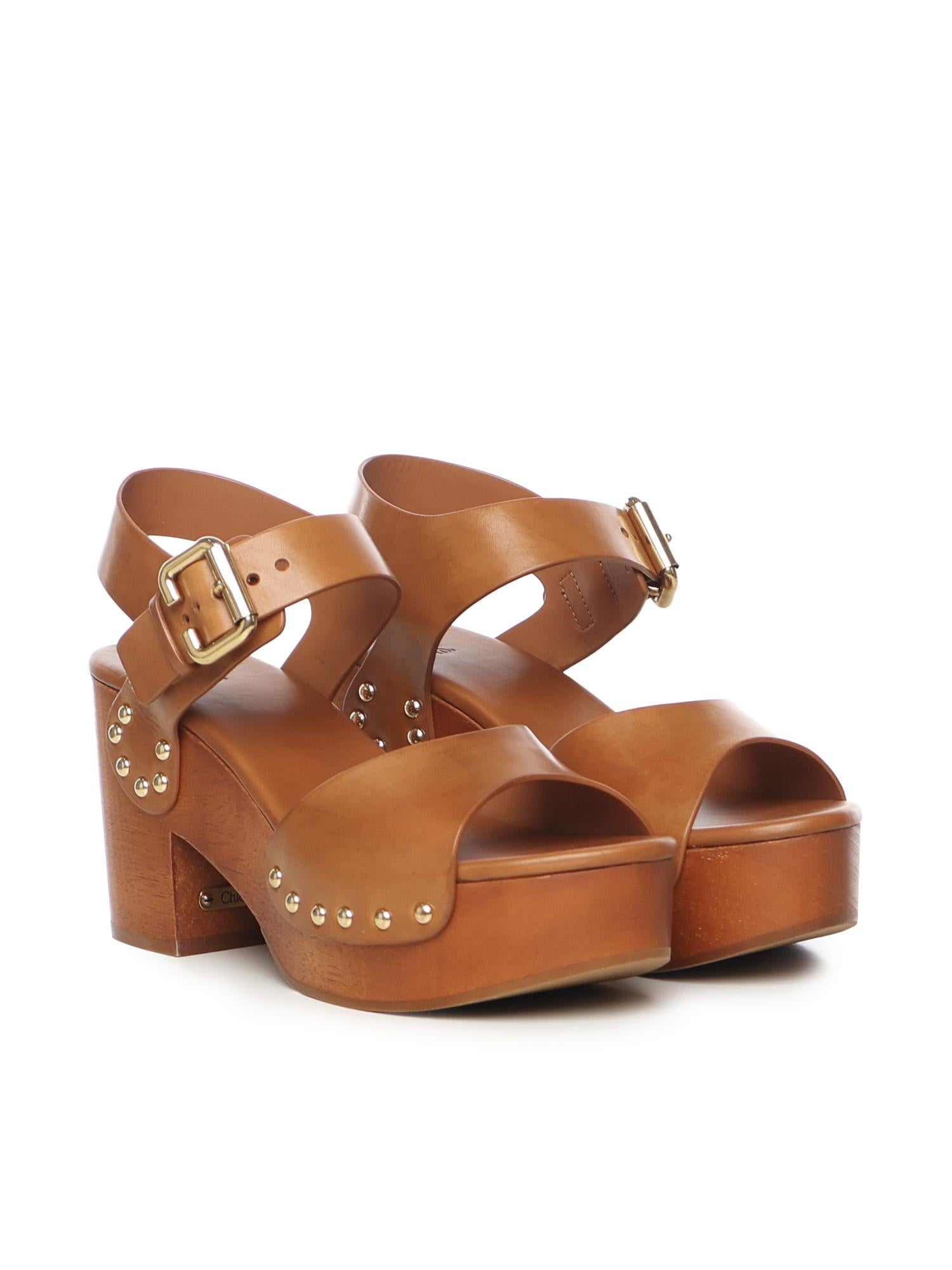 Zoccoli con zeppa Jeannette CHC25A12ILT 27T CHLOÉ 